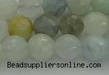 CAQ437 15.5 inches 8mm faceted round natural aquamarine beads