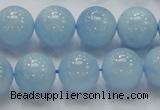 CAQ50 15.5 inches 14mm round natural aquamarine gemstone beads