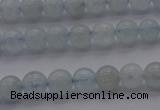 CAQ500 15.5 inches 4mm round natural aquamarine beads