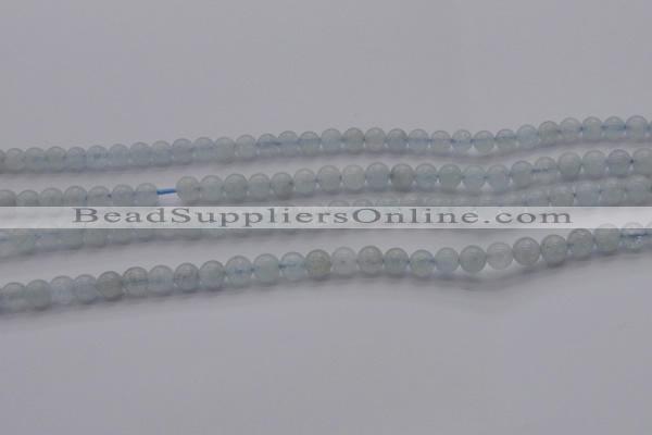 CAQ500 15.5 inches 4mm round natural aquamarine beads