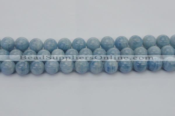 CAQ514 15.5 inches 14mm round A+ grade natural aquamarine beads