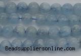 CAQ517 15.5 inches 5mm round AA grade natural aquamarine beads