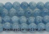 CAQ526 15.5 inches 5mm round AA+ grade natural aquamarine beads