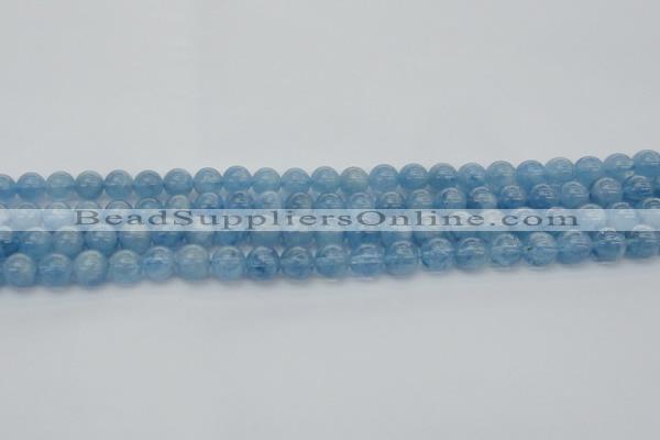 CAQ544 15.5 inches 6mm round AAAA grade natural aquamarine beads