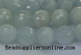 CAQ561 15.5 inches 8mm faceted round natural aquamarine beads