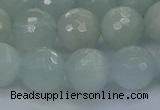 CAQ563 15.5 inches 12mm faceted round natural aquamarine beads