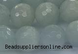 CAQ564 15.5 inches 14mm faceted round natural aquamarine beads