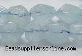 CAQ58 15.5 inches 14*16mm faceted nugget natural aquamarine beads