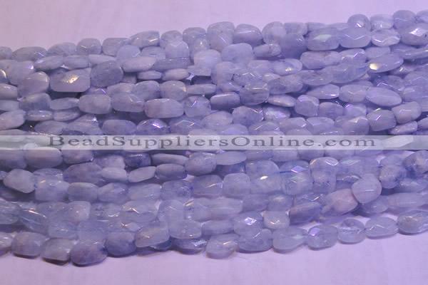 CAQ651 15.5 inches 8*12mm - 10*14mm faceted freeform aquamarine beads