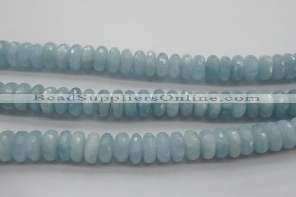 CAQ77 15.5 inches 6*11mm faceted rondelle A grade aquamarine beads