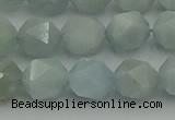 CAQ798 15.5 inches 10mm faceted nuggets aquamarine gemstone beads