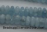 CAQ80 15.5 inches 3*7mm faceted rondelle AA grade aquamarine beads