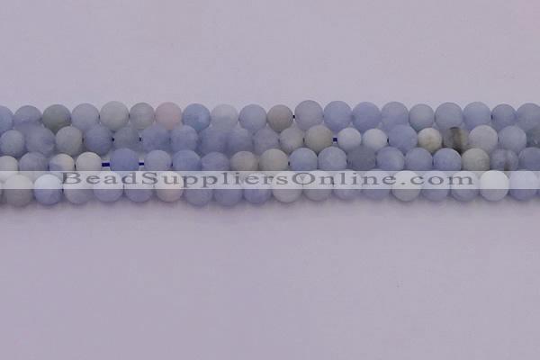 CAQ811 15.5 inches 6mm round matte aquamarine beads wholesale