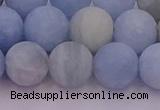 CAQ812 15.5 inches 8mm round matte aquamarine beads wholesale