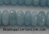 CAQ83 15.5 inches 6*11mm faceted rondelle AA grade aquamarine beads