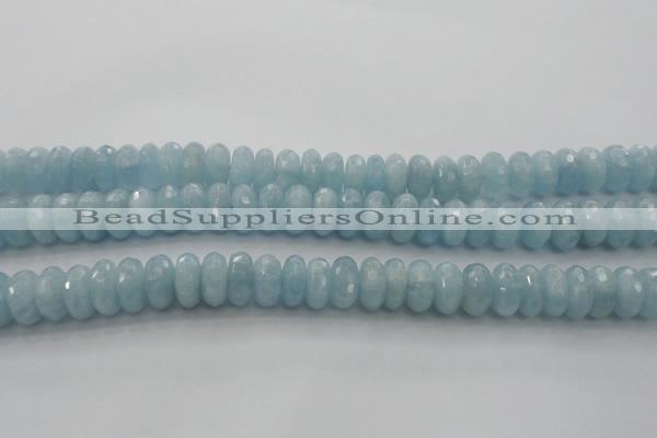 CAQ83 15.5 inches 6*11mm faceted rondelle AA grade aquamarine beads