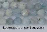 CAQ831 15.5 inches 6mm faceted nuggets aquamarine beads