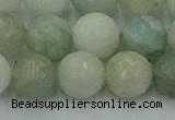 CAQ839 15.5 inches 12mm faceted round aquamarine beads wholesale