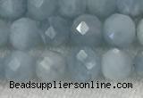 CAQ858 15.5 inches 6mm faceted round aquamarine gemstone beads