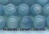 CAQ866 15.5 inches 8mm round aquamarine gemstone beads wholesale