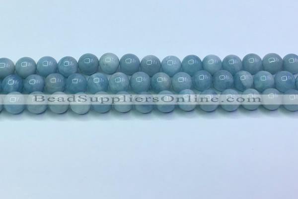 CAQ866 15.5 inches 8mm round aquamarine gemstone beads wholesale