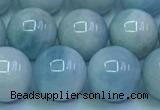 CAQ868 15.5 inches 12mm round aquamarine gemstone beads wholesale