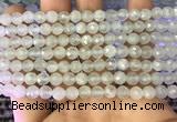 CAQ875 15.5 inches 6mm faceted round aquamarine gemstone beads