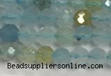 CAQ882 15.5 inches 3.5mm faceted round tiny aquamarine beads