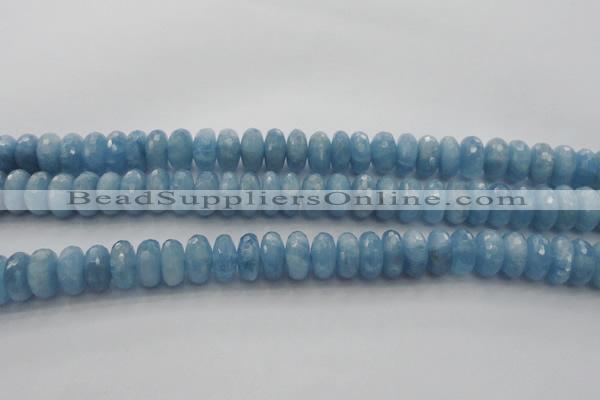 CAQ89 15.5 inches 5*11mm faceted rondelle AA grade aquamarine beads