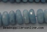 CAQ90 15.5 inches 6*13mm faceted rondelle AA grade aquamarine beads