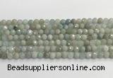 CAQ911 15.5 inches 6mm faceted round aquamarine beads wholesale