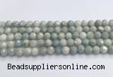 CAQ913 15.5 inches 10mm faceted round aquamarine beads wholesale