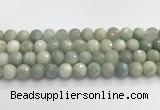 CAQ914 15.5 inches 12mm faceted round aquamarine beads wholesale