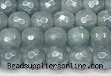 CAQ925 15 inches 6mm faceted round AB-color imitation aquamarine beads