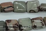 CAR23 15.5 inches 15*15mm square artistic jasper beads wholesale