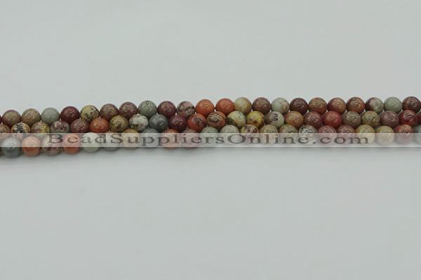 CAR350 15.5 inches 4mm round red artistic jasper beads wholesale