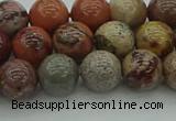 CAR352 15.5 inches 8mm round red artistic jasper beads wholesale