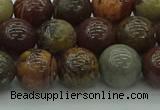 CAR353 15.5 inches 10mm round red artistic jasper beads wholesale