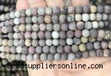 CAR370 15.5 inches 4mm round matte artistic jasper beads wholesale