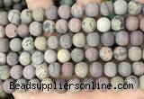 CAR372 15.5 inches 8mm round matte artistic jasper beads wholesale