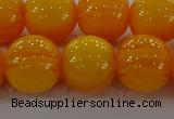 CAR405 15.5 inches 14mm round synthetic amber beads wholesale