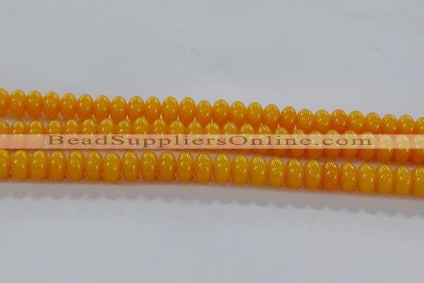 CAR410 15.5 inches 6*9mm rondelle synthetic amber beads wholesale