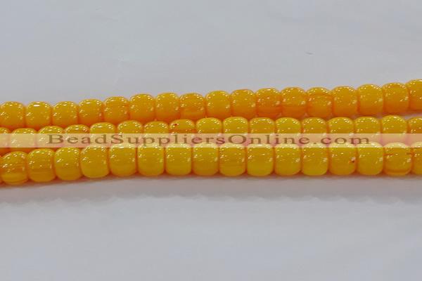 CAR412 15.5 inches 9*11mm drum synthetic amber beads wholesale