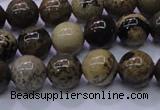 CAR50 15.5 inches 4mm round yellow artistic jasper beads