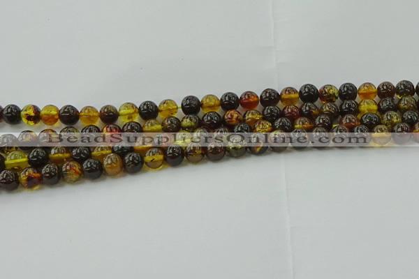 CAR501 15.5 inches 6mm - 7mm round natural amber beads wholesale