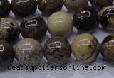 CAR52 15.5 inches 8mm round yellow artistic jasper beads