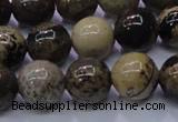 CAR53 15.5 inches 10mm round yellow artistic jasper beads