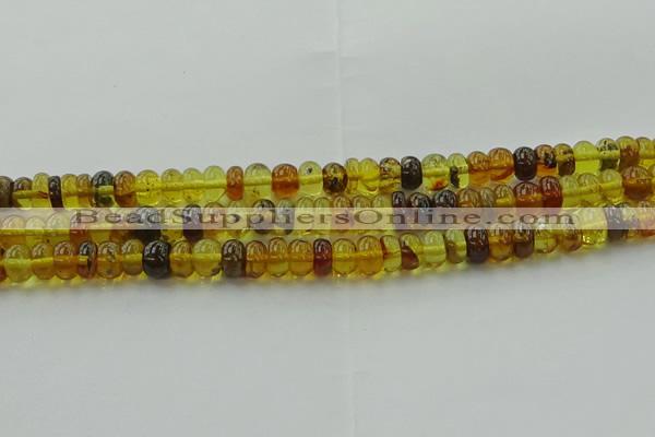 CAR538 15.5 inches 5*8mm rondelle natural amber beads wholesale