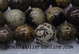 CAR54 15.5 inches 12mm round yellow artistic jasper beads