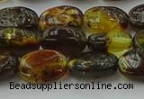 CAR546 15.5 inches 7*11mm - 8*12mm oval natural amber beads